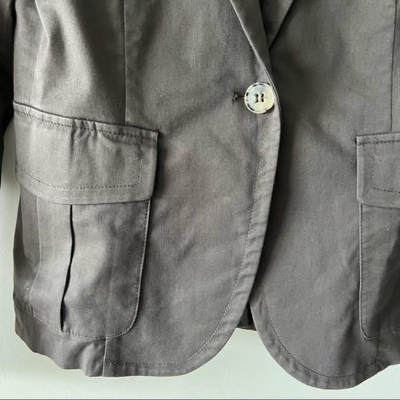 Theory Brown Single Button Blazer Jacket Cotton B - Picture 5 of 12